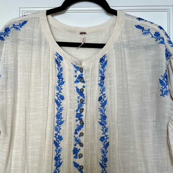 Free People Embroidered Oversized Boho Dress (Small) - Picture 7 of 7